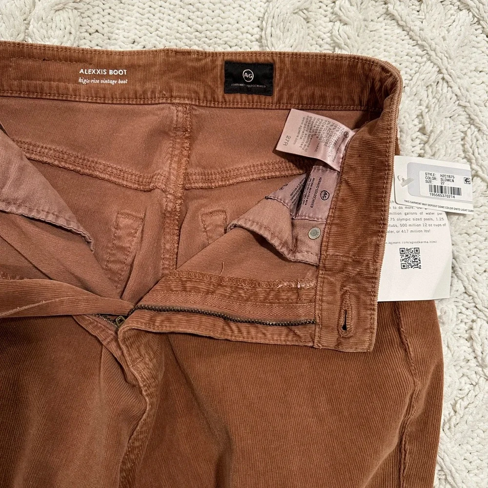 AG Alexxis High Rise Vintage Boot corduroy jeans tall long inseam pants Brown 27 - Picture 9 of 10